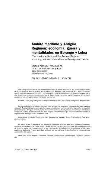 Ámbito marítimo y Antiguo Régimen: economía, guerra y ...