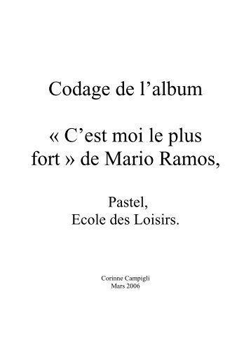 Codage de l'album « C'est moi le plus fort » de Mario ... - Peysseri