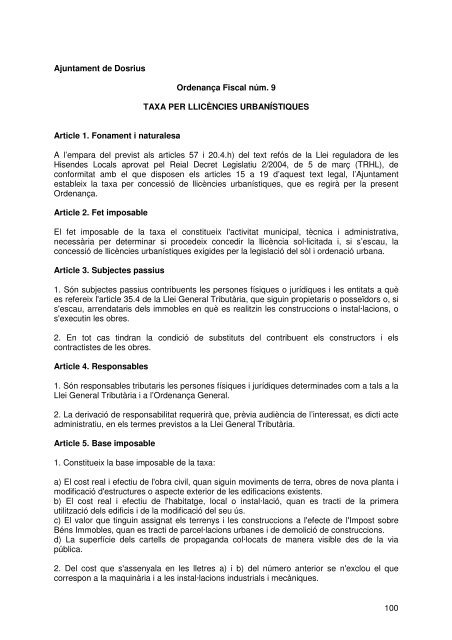 Document de tràmit Llibre Ordenances 2007.pdf - Ajuntament de ...