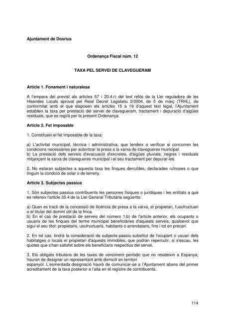 Document de tràmit Llibre Ordenances 2007.pdf - Ajuntament de ...