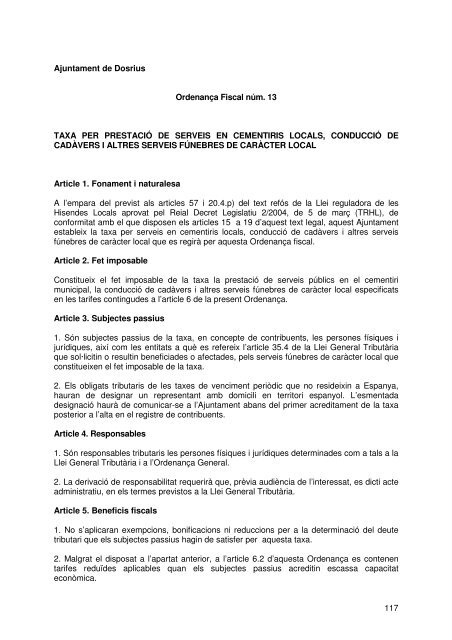 Document de tràmit Llibre Ordenances 2007.pdf - Ajuntament de ...