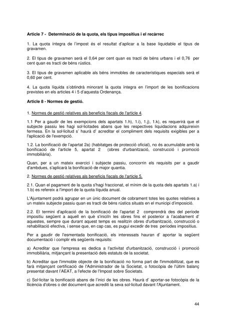 Document de tràmit Llibre Ordenances 2007.pdf - Ajuntament de ...