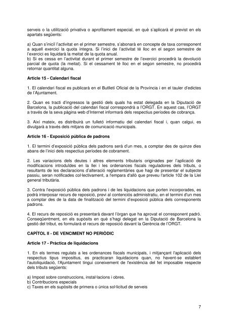 Document de tràmit Llibre Ordenances 2007.pdf - Ajuntament de ...