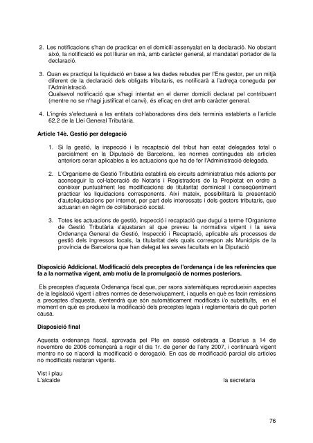 Document de tràmit Llibre Ordenances 2007.pdf - Ajuntament de ...