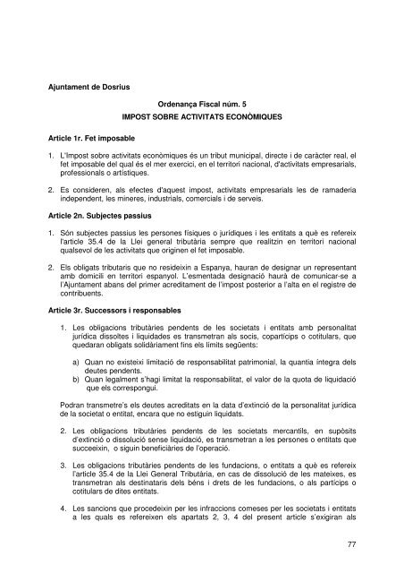 Document de tràmit Llibre Ordenances 2007.pdf - Ajuntament de ...