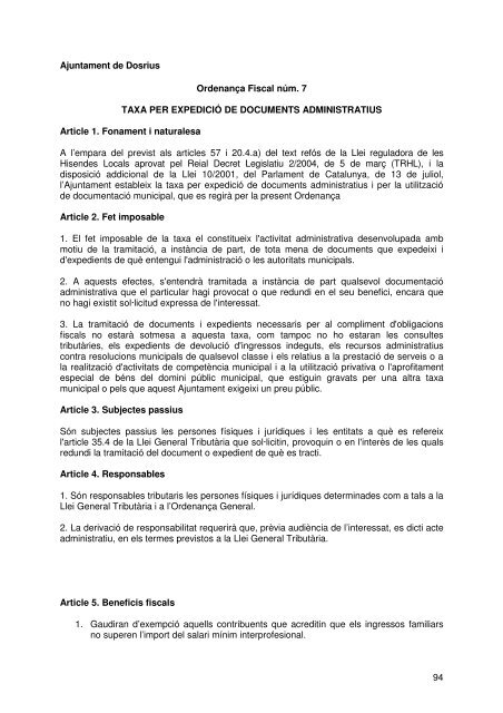 Document de tràmit Llibre Ordenances 2007.pdf - Ajuntament de ...