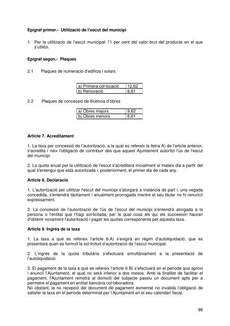 Document de tràmit Llibre Ordenances 2007.pdf - Ajuntament de ...