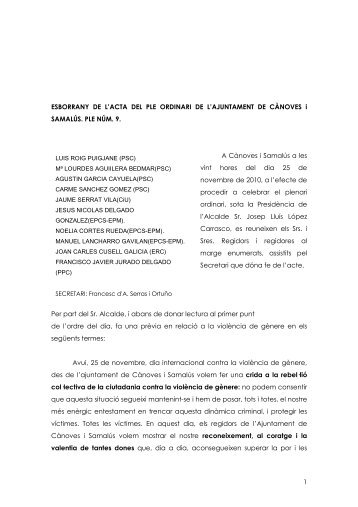 ACTA-9 - Ajuntament de Cànoves i Samalús