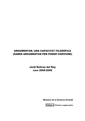 Argumentar, una capacitat filosòfica \(saber argumentar per poder ...