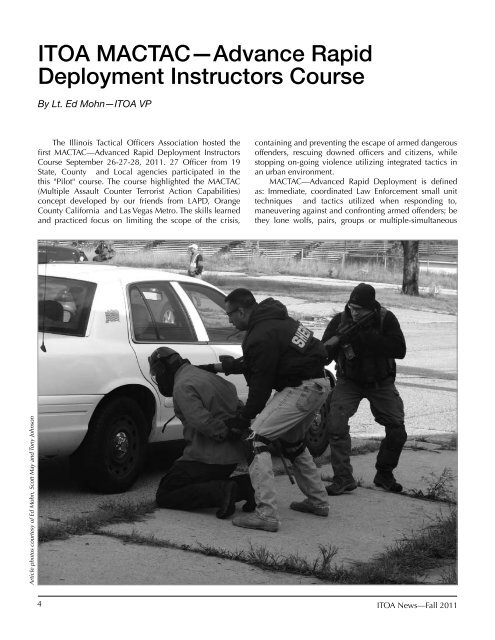 ITOA MACTAC—Advance Rapid Deployment Instructors Course