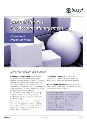 SAP CRM für das Key Account Management - go bizzy!