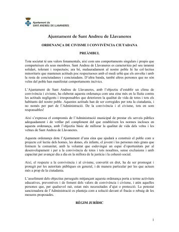 Ordenança de civisme i convivència ciutadana - Ajuntament de Sant ...