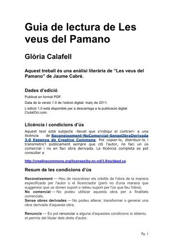 Guia de lectura de Les veus del Pamano v.1.0 - Ciutat Oci