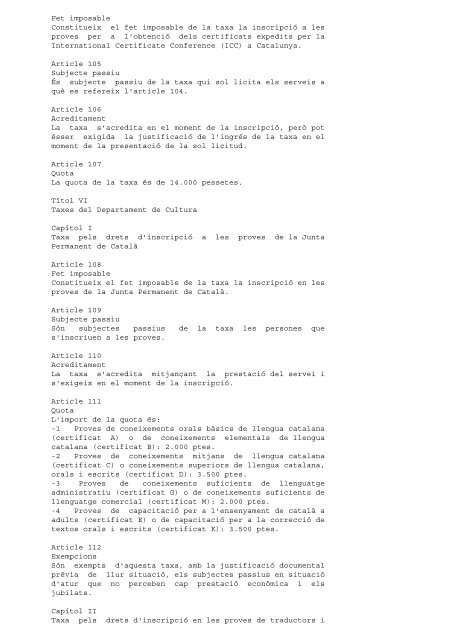 Legislació comuna aplicable Decret183/1981 de 2 de juliol, de ...