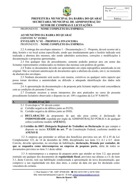convite 15 - aquisição de material ambulatorial - Prefeitura ...