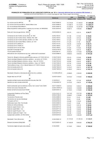 A ICORMEL - Comércio e Indústria de Equipamentos, Lda. Rua S ...