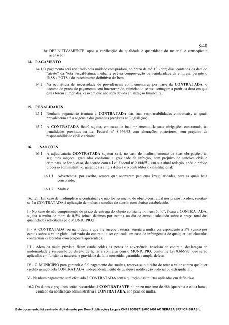 EDITAL DE PREGÃO PRESENCIAL – Nº 032/2008 O MUNICÍPIO ...