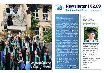 Newsletter I 02.09 - Goetheschule