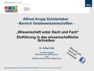 Alfried Krupp Schülerlabor - Bereich ... - Goethe-Schule