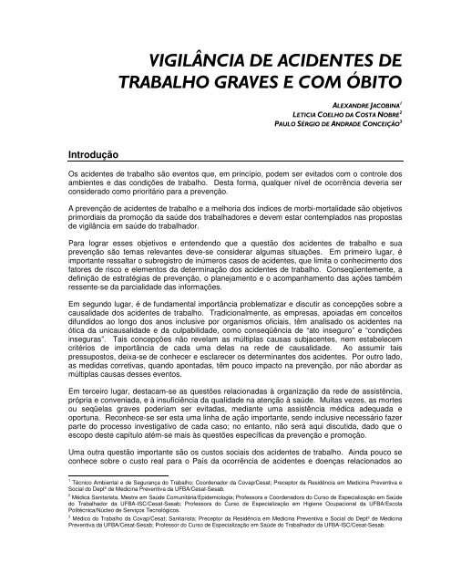 Análise Técnica do Relatório da Investigação do Acidente Ocorrido