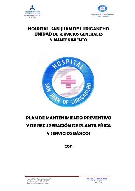 hospital san juan de lurigancho plan de mantenimiento preventivo