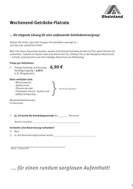 Exclusiv-Angebote der JH Wiehl für Familien - DJH Rheinland