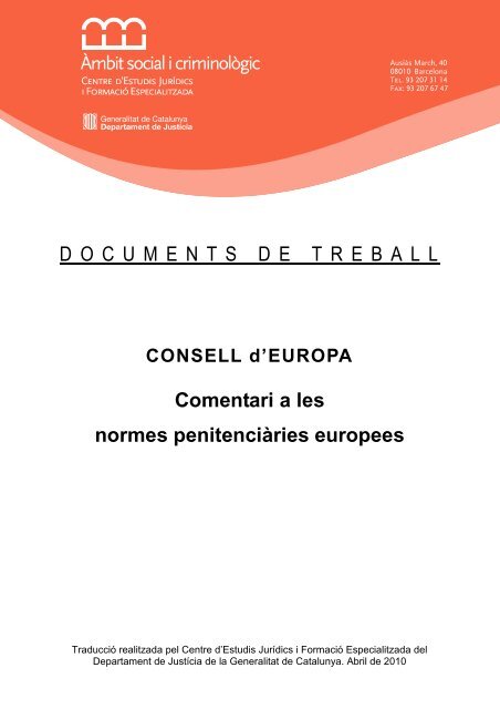 Comentari normes penitenciaries europees CAT