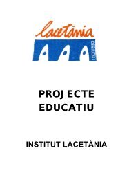 Projecte educatiu - Institut Lacetània