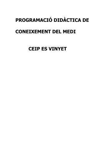 programació didàctica de coneixement del medi ceip es vinyet