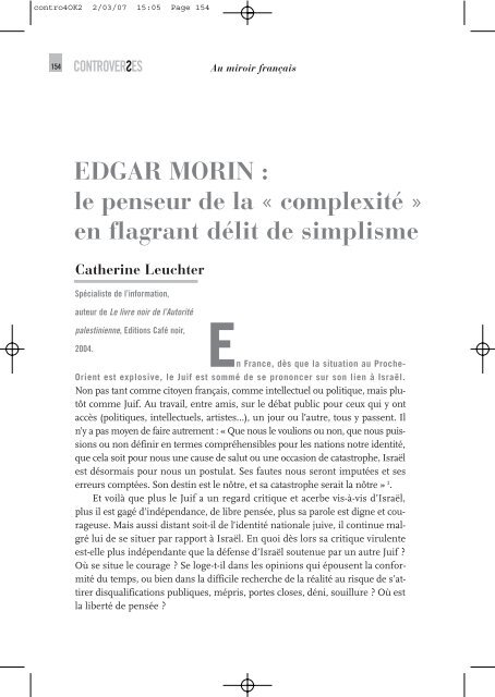 Edgar Morin - le penseur de la « complexité - Controverses