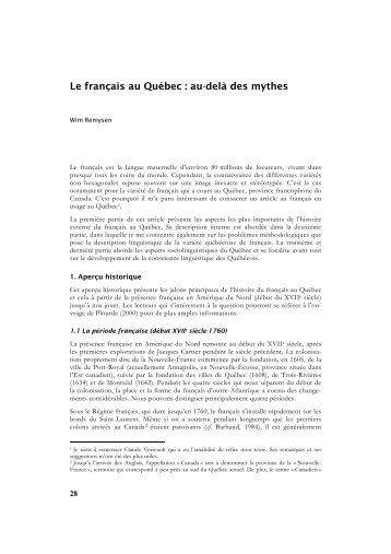 Le français au Québec : au-delà des mythes