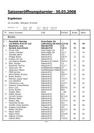 Ergebnisliste SaisonerÃ¶ffnungsturnier - Golf Resort Adendorf