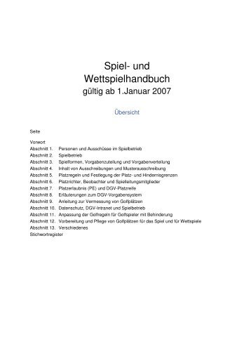 Spiel und Wettspielhandbuch - Golf.de