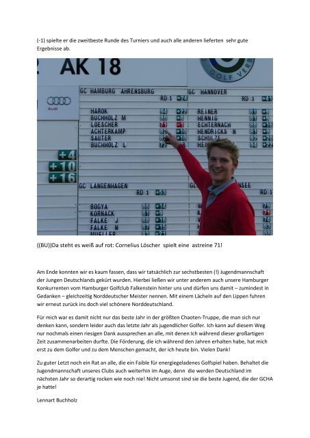 Das Wunder von Bad Ems........! - Golfclub Hamburg-Ahrensburg