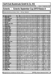 Eclectic September Cup 2010 Klasse A - Golf-Club Buxtehude