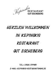 Herzlich Willkommen in Kepinskis Restaurant Gut Escheberg