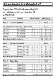 Mid-Amateur Liga 2009 2. Mannschaft - Golfclub Fahrenbach