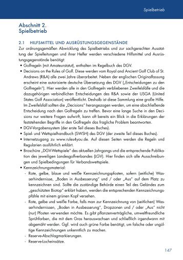 Abschnitt 2. Spielbetrieb - Golf.de