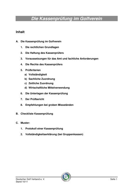Muster prüfbericht kassenprüfung verein Muster prüfbericht kassenprüfung verein