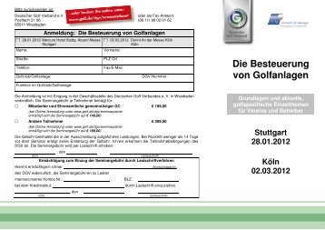 Die Besteuerung von Golfanlagen - Golf.de