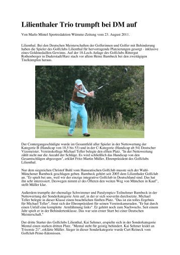 Von Marlo Mintel Sportredaktion Wümme-Zeitung vom 23 - Golfclub ...