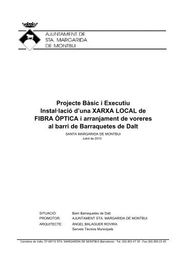 Projecte xaxa Fibra optica - Contractacions i licitacions - perfil de ...