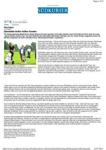 Artikel Südkurier als  PDF - Golfclub Owingen