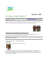Dezember 2008 Newsletter Golf in Hude eV