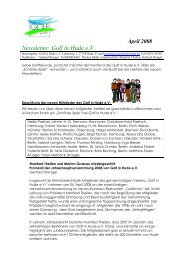 Newsletter Golf in Hude e.V.