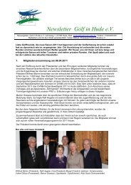 Newsletter Golf in Hude e.V.