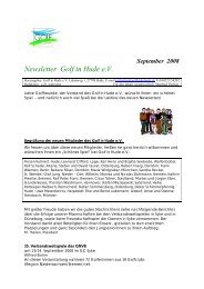 September 2008 Newsletter Golf in Hude eV