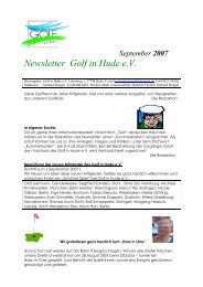 Newsletter Golf in Hude e.V.