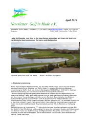 April 2010 Newsletter Golf in Hude eV