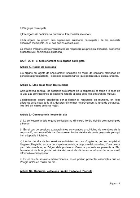 Reglament Orgànic Municipal - Ajuntament d'Arenys de Munt